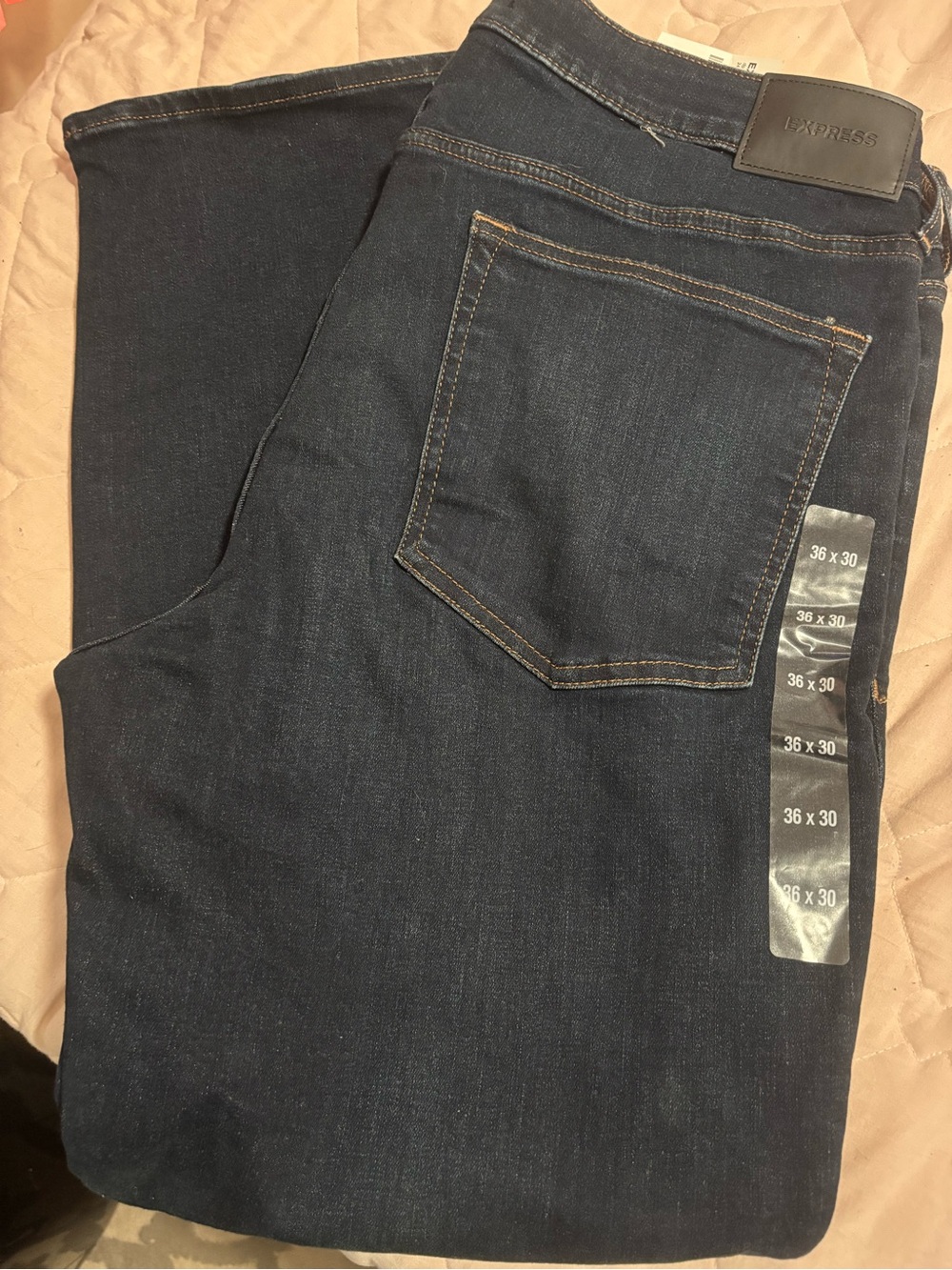 Express Men’s Dark Blue Denim Jeans - 36 x 30 new with tags